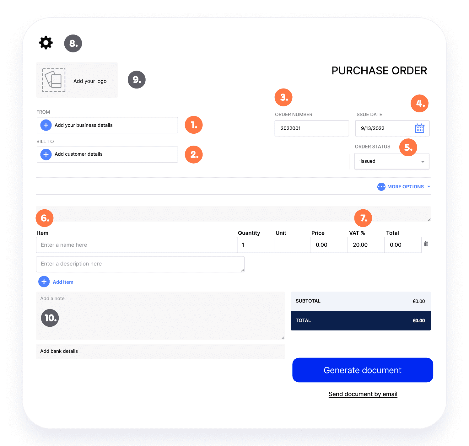 How to make a custom purchase order